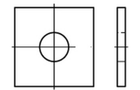 50 Stück, DIN 436 Stahl Scheiben, vierkant, vorwiegend für Holzkonstruktionen - Abmessung: 17,5x 50 x 5