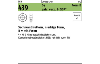 1000 Stück, DIN 439 04 Form B galv. verz. 8 DiSP Sechskantmuttern, niedrige Form, mit Fasen - Abmessung: BM 4