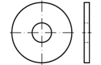 100 Stück, DIN 440 Stahl 100 HV Form R galvanisch verzinkt Scheiben, R = mit Rundloch - Abmessung: R 5,5x 18 x 2