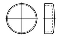 100 Stück, DIN 443 Stahl verschlussdeckel zum Eindrücken - Abmessung: B 22