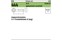 50 Stück, DIN 444 4.6 Form B galvanisch verzinkt Augenschrauben, Produktklasse B (mg) - Abmessung: BM 6 x 25