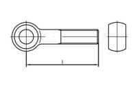 50 Stück, DIN 444 4.6 Form B galvanisch verzinkt Augenschrauben, Produktklasse B (mg) - Abmessung: BM 8 x 65