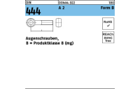 10 Stück, DIN 444 A 2 Form B Augenschrauben, Produktklasse B (mg) - Abmessung: BM 8 x 90