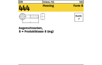 10 Stück, DIN 444 Messing Form B Augenschrauben, Produktklasse B (mg) - Abmessung: BM 10 x 50