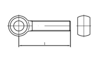 DIN 444 4.6 Form LB galvanisch verzinkt Augenschrauben, L = langes Gewinde, Produktklasse B (mg) - Abmessung: LBM 24 x 130, Inhalt: 5 Stück