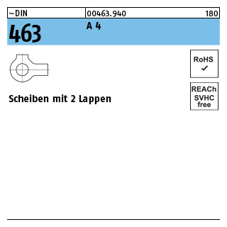 25 Stück, ~DIN 463 A 4 Scheiben mit 2 Lappen - Abmessung: 10,5