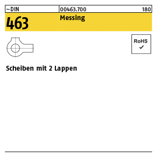 25 Stück, ~DIN 463 Messing Scheiben mit 2 Lappen - Abmessung: 25