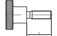 25 Stück, DIN 464 A 1/A 2 Rändelschrauben, hohe Form - Abmessung: M 3 x 6