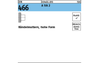 25 Stück, DIN 466 A 1/A 2 Rändelmuttern, hohe Form - Abmessung: M 4