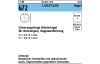 100 Stück, ~DIN 472 1.4122/1.4310 Regel Sicherungsringe (Halteringe) für Bohrungen, Regelausführung - Abmessung: 8 x 0,8