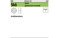 1000 Stück, DIN 546 Stahl galvanisch verzinkt Schlitzmuttern - Abmessung: M 3