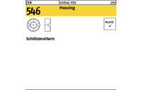 100 Stück, DIN 546 Messing Schlitzmuttern - Abmessung: M 4