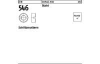 50 Stück, DIN 546 Stahl Schlitzmuttern - Abmessung: M 16