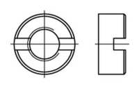 50 Stück, DIN 546 Stahl Schlitzmuttern - Abmessung: M 16