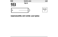 100 Stück, DIN 553 14 H Gewindestifte mit Schlitz und Spitze - Abmessung: M 1,6 x 3