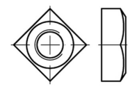 100 Stück, DIN 557 A 2 Vierkantmuttern - Abmessung: M 10 SW 17