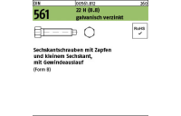 100 Stück, DIN 561 22 H (8.8) galvanisch verzinkt Sechskantschrauben mit Zapfen und kleinem Sechskant, mit Gewindeauslauf - Abmessung: BM 6 x 12