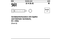 50 Stück, DIN 561 22 H (8.8) Ri Sechskantschrauben mit Zapfen und kleinem Sechskant,mit Rille - Abmessung: AM 8 x 50