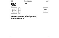 100 Stück, DIN 562 04 Vierkantmuttern, niedrige Form, Produktklasse B - Abmessung: M 2