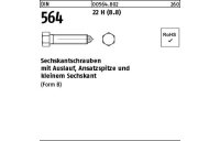 100 Stück, DIN 564 22 H (8.8) Sechskantschrauben mit Auslauf, Ansatzspitze und kleinem Sechskant - Abmessung: BM 6 x 16