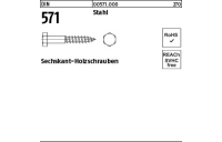 100 Stück, DIN 571 Stahl Sechskant-Holzschrauben - Abmessung: 10 x 70