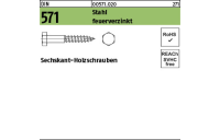 100 Stück, DIN 571 Stahl feuerverzinkt Sechskant-Holzschrauben - Abmessung: 10 x 80