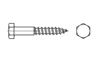 100 Stück, DIN 571 Stahl galvanisch verzinkt Sechskant-Holzschrauben - Abmessung: 10 x 100
