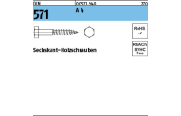 10 Stück, DIN 571 A 4 Sechskant-Holzschrauben - Abmessung: 16 x 100