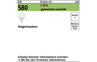 25 Stück, DIN 580 C 15 E galvanisch verzinkt Ringschrauben - Abmessung: M 10