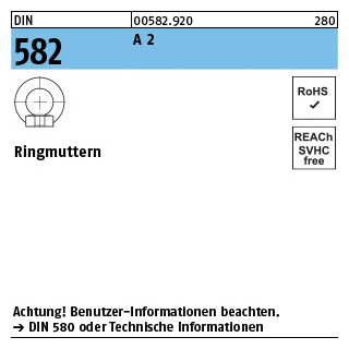 1 Stück, DIN 582 A 2 Ringmuttern - Abmessung: M 30