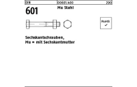 100 Stück, DIN 601 Mu Stahl Sechskantschrauben, mit Sechskantmutter - Abmessung: M 10 x 35