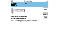 100 Stück, DIN 603 A 2 Flachrundschrauben mit Vierkantansatz - Abmessung: M 5 x 50