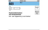 100 Stück, DIN 603 A 2 Flachrundschrauben mit Vierkantansatz - Abmessung: M 8 x 35
