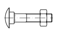 25 Stück, DIN 603 Mu Stahl galvanisch verzinkt Flachrundschrauben mit Vierkantansatz Mu = mit Sechskantmutter - Abmessung: M 20 x 120