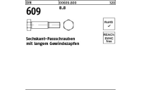 25 Stück, DIN 609 8.8 Sechskant-Passschrauben mit langem Gewindezapfen - Abmessung: M 8 x 25