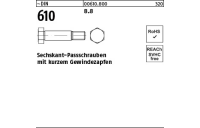 10 Stück, ~DIN 610 8.8 Sechskant-Passschrauben mit kurzem Gewindezapfen - Abmessung: M 20 x 60