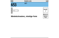 10 Stück, DIN 653 A 1 Rändelschrauben, niedrige Form - Abmessung: M 4 x 8