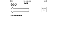 500 Stück, DIN 660 Stahl Halbrundniete - Abmessung: 6 x 10