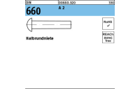 50 Stück, DIN 660 A 2 Halbrundniete - Abmessung: 8 x 16