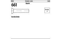 500 Stück, DIN 661 Stahl Senkniete - Abmessung: 5 x 30