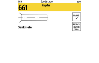 500 Stück, DIN 661 Kupfer Senkniete - Abmessung: 6 x 20