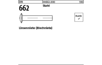 1000 Stück, DIN 662 Stahl Linsenniete (Blechniete) - Abmessung: 2,5 x 5