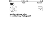 25 Stück, DIN 705 Stahl Form B Stellringe, leichte Reihe, mit Bohrung für Kegelstift - Abmessung: B 4 x 8 x 5