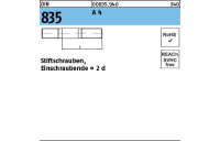 25 Stück, DIN 835 A 4 Stiftschrauben, Einschraubende = 2 d - Abmessung: M 6 x 16