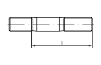 25 Stück, DIN 835 A 4 Stiftschrauben, Einschraubende = 2 d - Abmessung: M 6 x 20