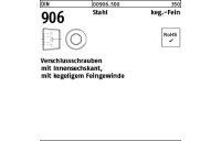 100 Stück, DIN 906 Stahl keg.-Fein verschlussschrauben mit Innensechskant, mit kegeligem Feingewinde - Abmessung: M 8 x 1