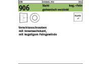 50 Stück, DIN 906 Stahl keg.-Fein galvanisch verzinkt verschlussschrauben mit Innensechskant, mit kegeligem Feingewinde - Abmessung: M 16 x 1,5