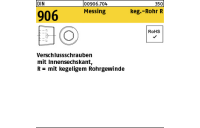 50 Stück, DIN 906 Messing keg.-Rohr R verschlussschrauben mit Innensechskant, mit kegeligem Rohrgewinde - Abmessung: R 3/8