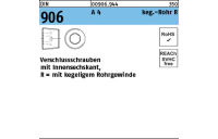 100 Stück, DIN 906 A 4 keg.-Rohr R verschlussschrauben mit Innensechskant, mit kegeligem Rohrgewinde - Abmessung: R 3/8