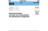 100 Stück, DIN 908 A 4 zyl.-Fein verschlussschrauben mit Bund und Innensechskant, m. zyl. Feingewinde - Abmessung: M 10 x 1